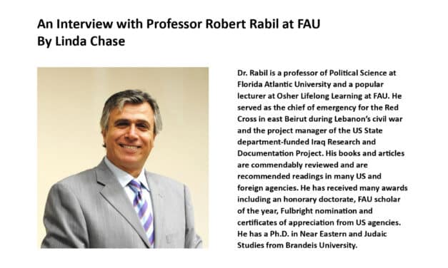 An Interview with Professor Robert Rabil at FAU By Linda Chase